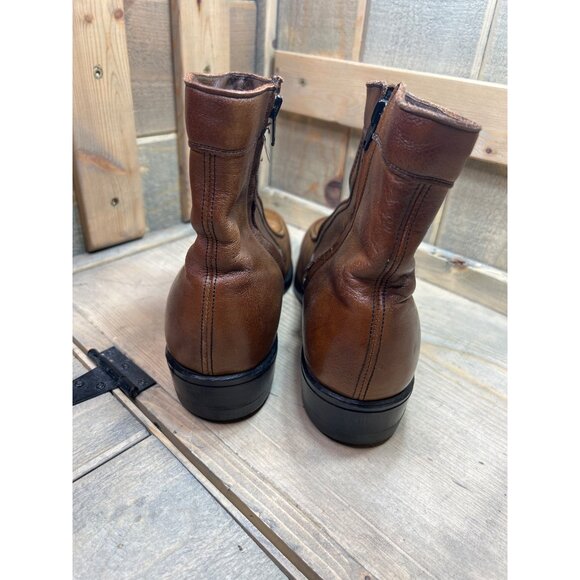 Hy-Test US8.5D Vintage Safety Toe TUFGUM Work Boots Tan Brown Leather Side Zip main image 7